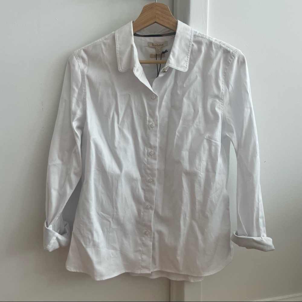 NWT Barbour White Women’s Button-Down